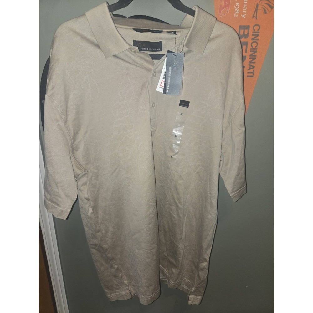 Greg Norman Mens Polo Shirt Lot Bundle 2pc XL NWT Beige & Yellow Golf